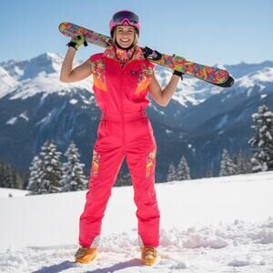 NEW Vintage 80’s ELLESSE Vibrant 1 Piece Sleeveless Apres Ski Snow Suit Medium